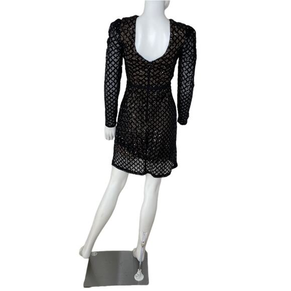 Dress the Population Women’s Collins Dress Black/Nude Sequin Sz XXS - Picture 6 of 8